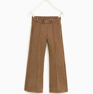 Zara kids size 7 plaid flare pants nwt